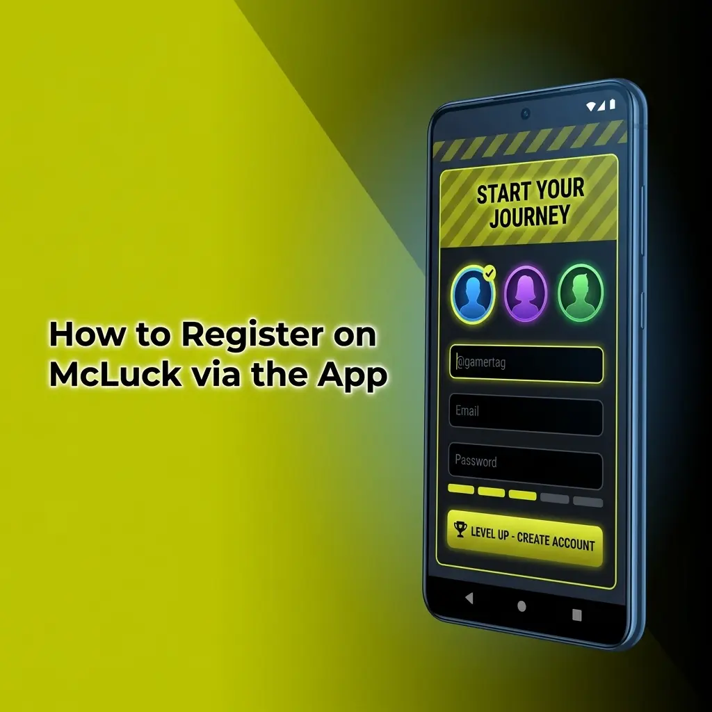 McLuck app registration screen showing Sign Up process to claim GC 7,500 and FREE SC 2.5 welcome bonus