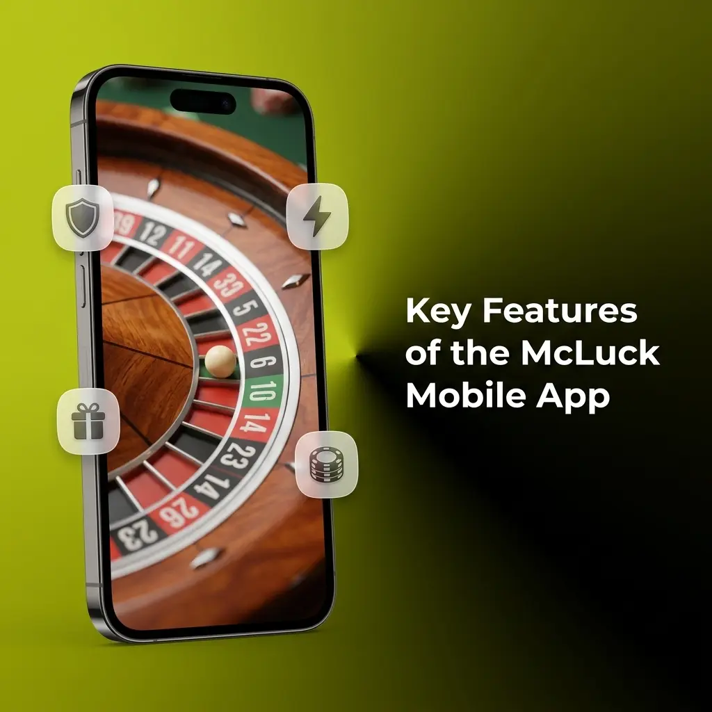 McLuck mobile app key features including sportsbook, 500+ casino games, biometric login, and US payment methods