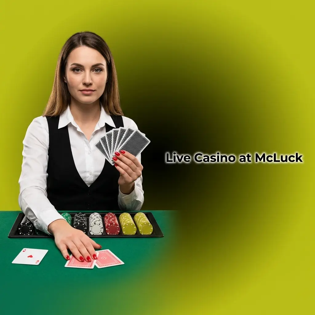 McLuck live casino with professional dealers streaming real-time blackjack, roulette, baccarat, and game shows in HD