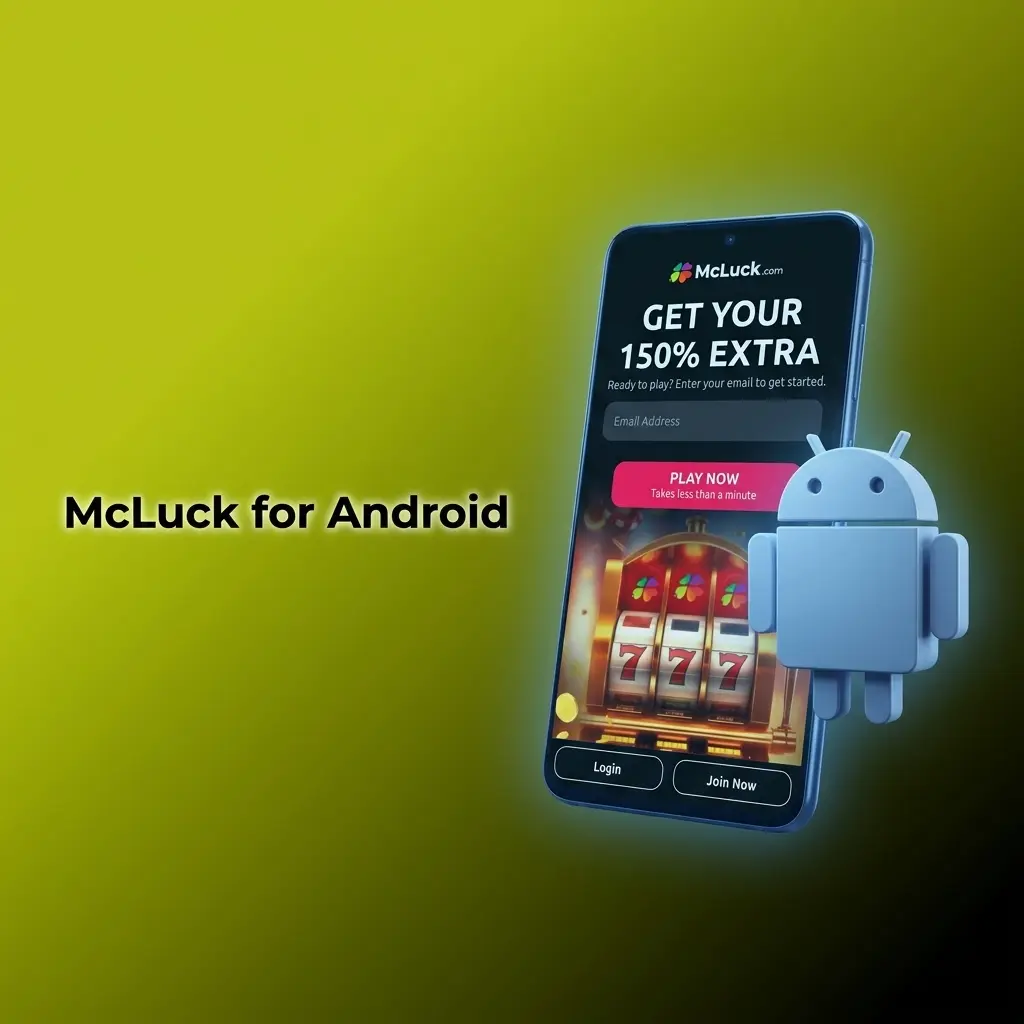 McLuck Android app download guide showing installation steps on Google Play Store for Android 8.0 and later devices