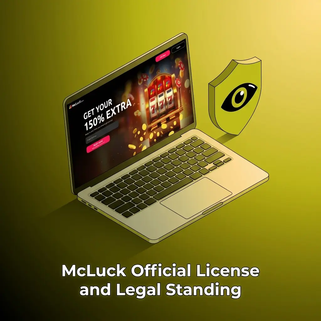 McLuck sweepstakes casino legal license badge showing High 5 Entertainment compliance with US federal sweepstakes law