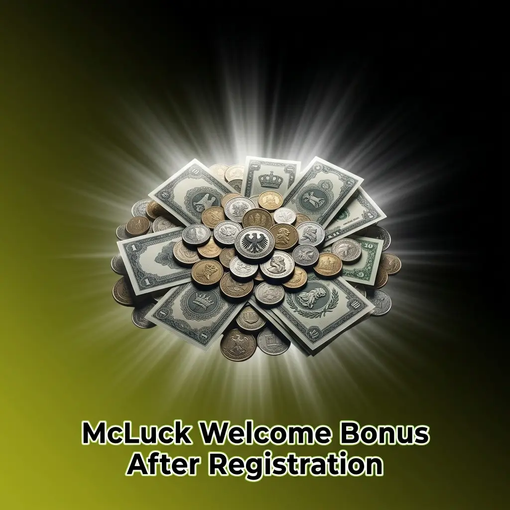 McLuck welcome bonus table showing 7500 Gold Coins and 2.5 Free Sweeps Coins after registration, no deposit required
