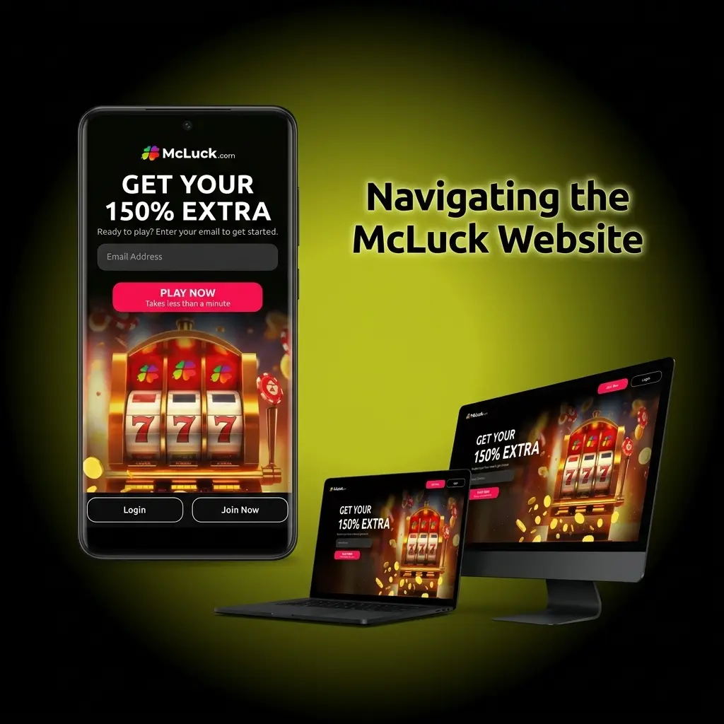 McLuck website navigation bar showing Casino, Live Casino, Sports, Promotions, and account wallet menu options